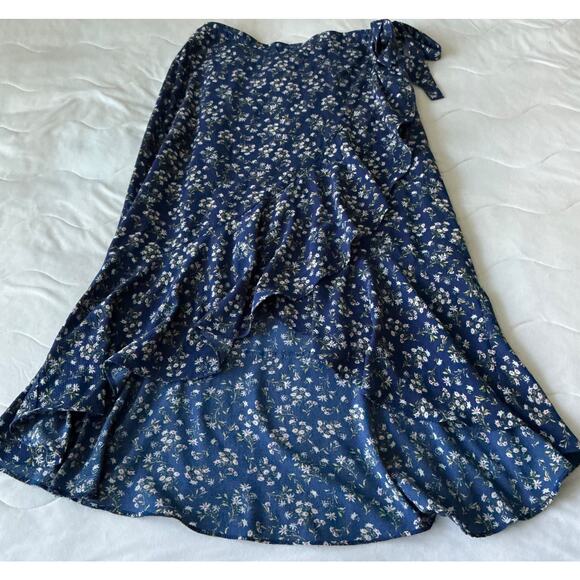 Max Studio Woman Blue Floral Print Midi Skirt Boho Chic - Picture 3 of 9